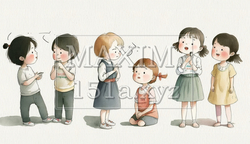 仲良くおしゃべりをしている子供達