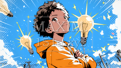 ボジティブで素晴らしいアイデアが浮かんだ瞬間 | 8319253-8820