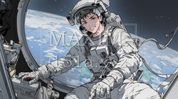 宇宙で活動中の宇宙飛行士
