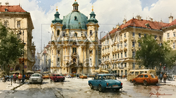 ウィーン（オーストリア）の街並みを描いた水彩画風イラスト｜ヨーロッパの美しい風景（想像） | 8339081-17996