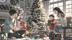 仲良し親子の楽しいクリスマス | 8345281-13624