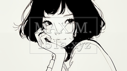 悪巧みをしている女性（シンプルな色使い） | 8348171-16941