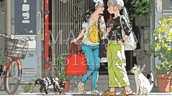 道端で会話を楽しむ若い主婦たち（ママ友たち） | 8366661-16826
