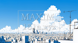 都市の町並みと青空（シンプルな色使い） | 8366699-11541