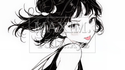 舌を出して陽気におどけている若い女性（シンプルな色使い）
