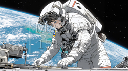 宇宙で活動中の宇宙飛行士 | 8413742-7827