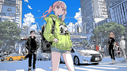 都会を歩く若い女性