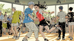 ダンスの練習をしている若者たち｜9378642-10687