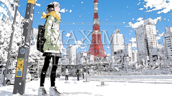 都市の雪景色 | 8456760-6469