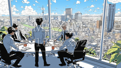 会社で行われているチームミーティング | 8473427-5456