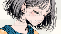 口笛を吹いている若い女性 | 8528413-8022