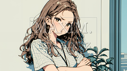 「ふん！」という表情でそっぽを向いている若い女性｜8762582-13699