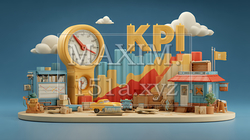 KPI：最終的な目標（KGI）を達成するための「重要業績評価指標」のイメージ | 8551396-13585