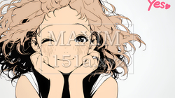 満面の笑みでYesと言っている若い女性（シンプルな色使い）