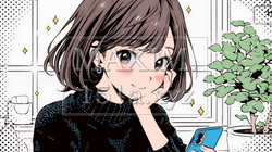楽しそうにスマホ画面を眺めている若い女性 | 8562400-14991