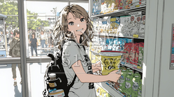 コンビニで新作スイーツを物色中の若い女性 | 8569792-15730