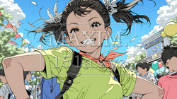 生意気な（挑戦的・自信満々・勝ち誇った）顔をしている女の子 | 8581234-7539
