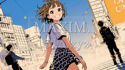 町歩き中の若い女性