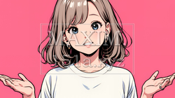 両手を広げて歓迎・驚きの仕草をしている若い女性 | 8597379-14611