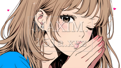 投げキッスをしている若い女性 | 8636973-6908