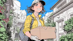若い女性の宅配配達員（ドライバー） | 8689416-9521