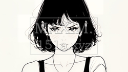 嫉妬の表情を浮かべる若い女性（シンプルな色使い） | 8725468-17139