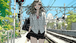 未来に向かって歩き出す女子高生 | 8726429-15073