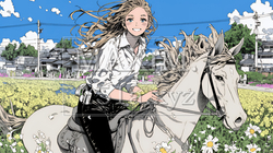 乗馬をしている若い女性 | 8754199-12826