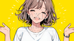 両手を広げて歓迎・驚きの仕草をしている若い女性 | 8879931-14612