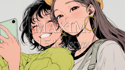 スマホで自撮りしている若い女友達 | 8884252-12584