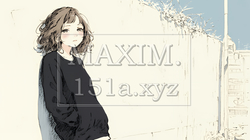 寂しそうに壁に寄りかかる女の子｜孤独と哀愁を感じる女性の人物イラスト｜9723648-18125