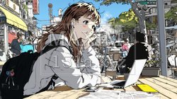 カフェでフリーランスや学生が仕事や勉強をしている | 8891241-8238