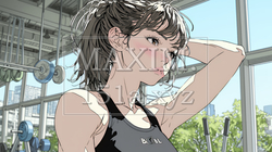 休日にジムで軽く運動する若い女性 | 8903053-16276