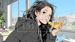 ピザを食べている若い女性 | 8918525-9186
