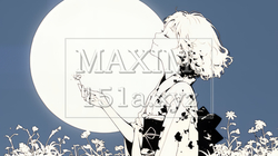 月見をしている若い女性（シンプルな色使い） | 8931458-11587