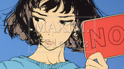 Noのレッドカードサインを出している女性｜943605-11684
