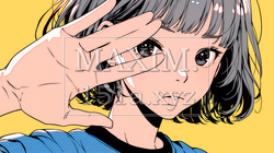 手のひらを相手に向けて見せるジェスチャーをして拒否の意思を表している若い女性 | 8950531-8007