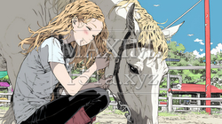 馬の世話をしている若い女性 | 8973948-12936
