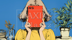Noのレッドカードサインを出している女性 | 8976150-11722