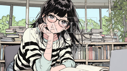 メガネっ娘：いつも勉強や読書やデスクワークをしている