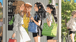 道端で会話を楽しむ若い主婦たち（ママ友たち） | 8986951-16814