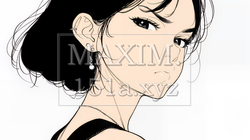 嫉妬の表情を浮かべる若い女性（シンプルな色使い） | 898965-17144