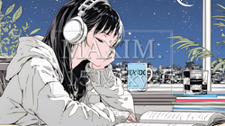 資料（本）を読みながら、うとうと眠ってしまう若い女性 | 9006486-16001