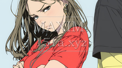 「ふん！」という表情でそっぽを向いている若い女性｜9302348-13714