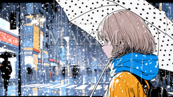 雨の日に傘をさして歩く若い女性｜9050537-9290