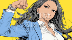 ガッツポーズ（拳を握って力強く）をしているビジネスウーマン | 9081960-13761
