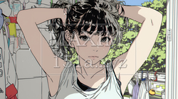 ヘアーシャワーの後の濡れ髪の若い女性 | 9096173-8627