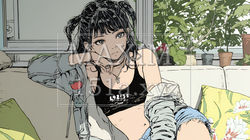 腹痛（生理痛）に苦しむ若い女性｜9118411-3960