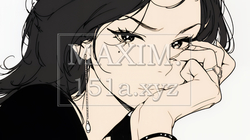 悪巧みをしている女性（シンプルな色使い） | 9137175-16939
