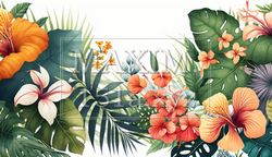 色々な熱帯植物の水彩画 | 9179215-18301